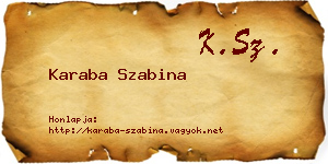 Karaba Szabina névjegykártya
