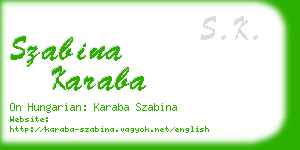 szabina karaba business card